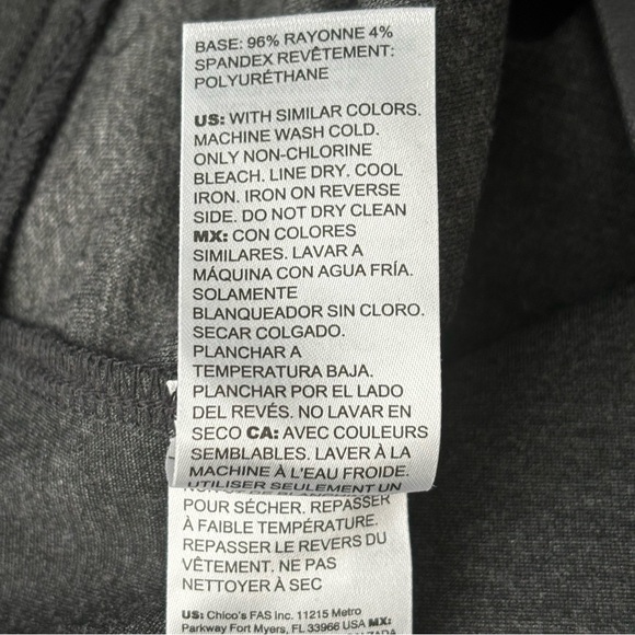 Chicos Faux Leather Grey Ponte Leggings, Size 20 - Picture 9 of 10